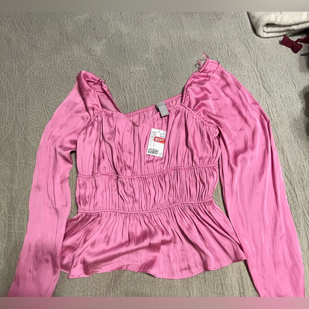 NWT H&M long sleeve blouse L